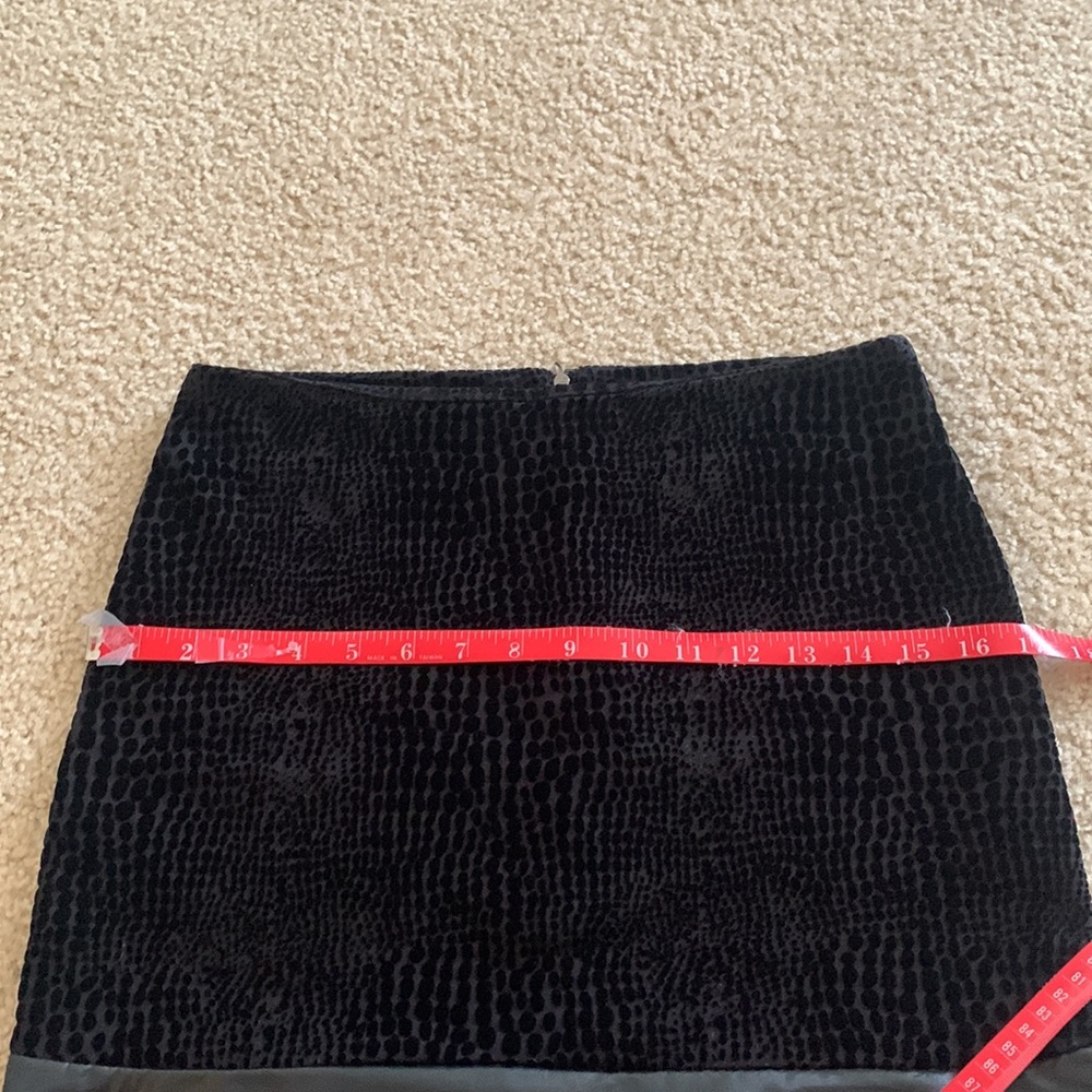 Bar III Velvet  printed, leather trim skirt - Picture 17 of 17